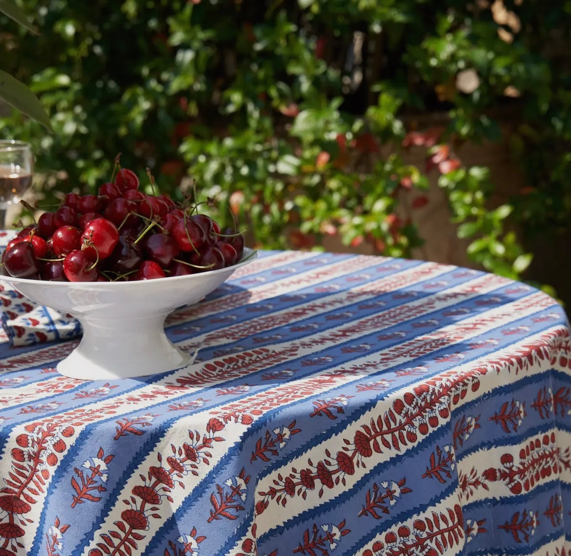 Provence Avignon Red & Blue Tablecloth