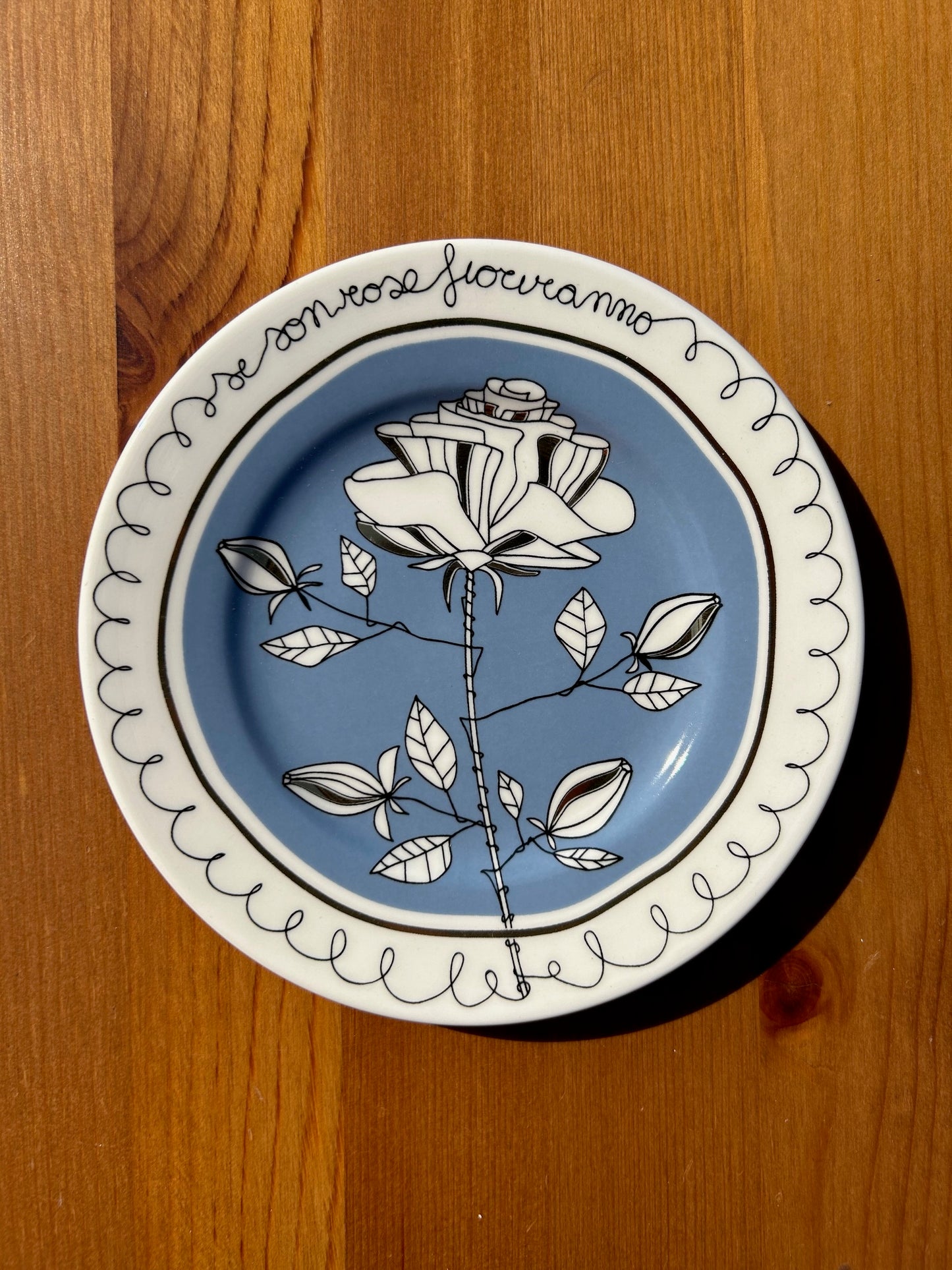 If Roses Will Bloom Blue with Floral Motif