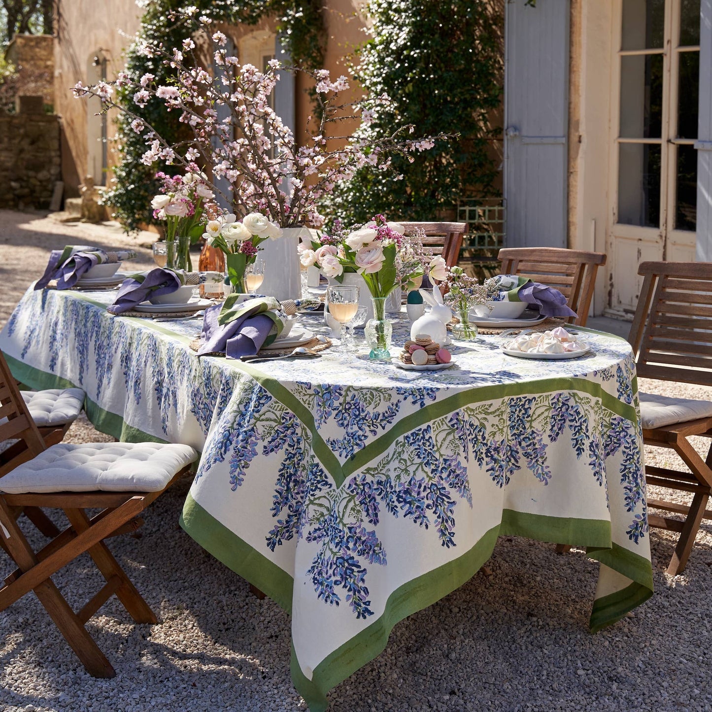 Wisteria Blue & Green Tablecloth