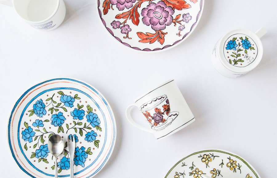 Heritage Bachelor Button Salad Plate