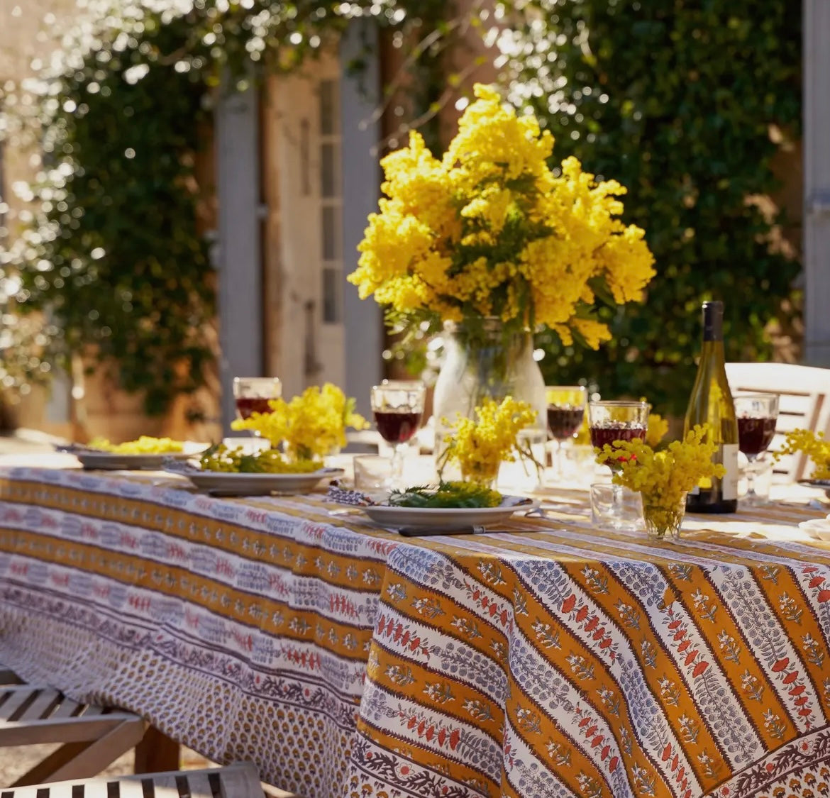 Provence Avignon Dijon & Blue Tablecloth