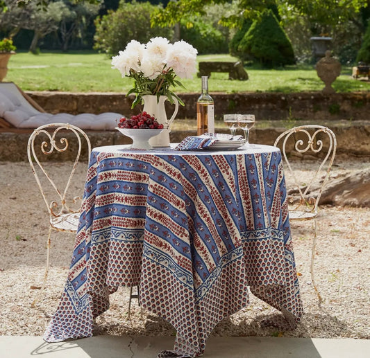 Provence Avignon Red & Blue Tablecloth