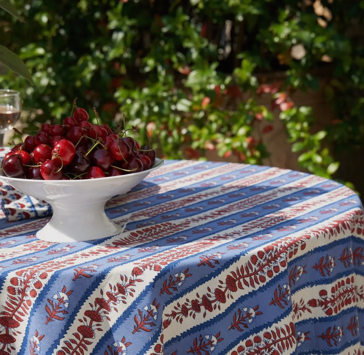 Provence Avignon Red & Blue Tablecloth